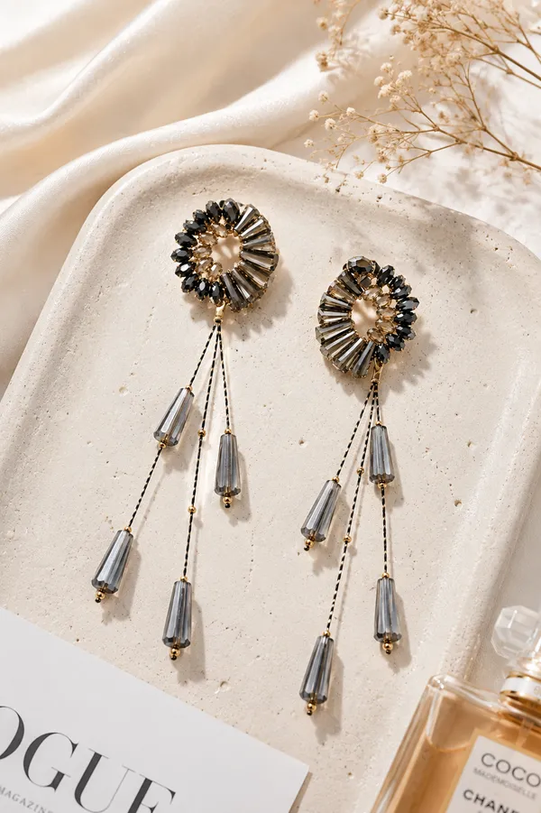New_design_bead_earrings_perfect_for_everyday_and_any_outfit_Crystal_Brass,_Copper_Drops_&_Danglers,_Hoop_Earring,_Jhumki_Earring,_Tassel_Earring