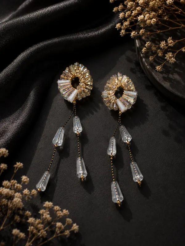 New_design_bead_earrings_perfect_for_everyday_and_any_outfit_Crystal_Brass,_Copper_Drops_&_Danglers,_Hoop_Earring,_Jhumki_Earring,_Tassel_Earring