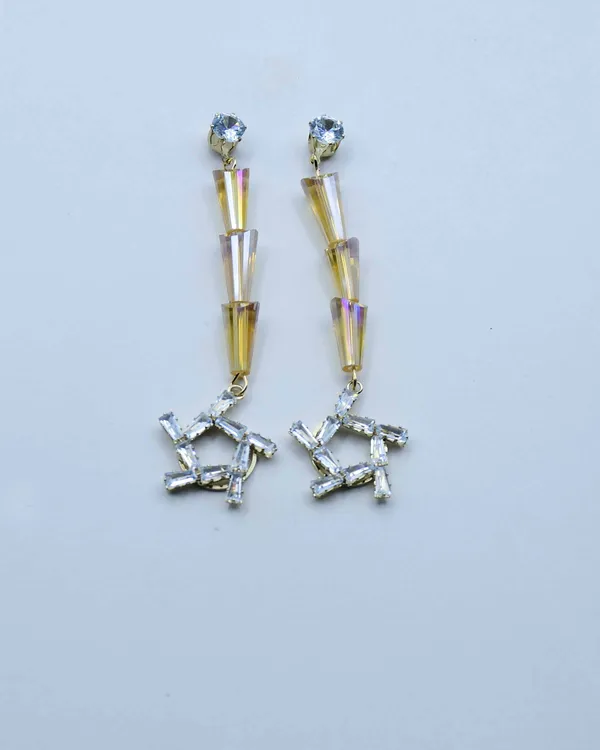 Amber_Crystal_Long_Drop_Earrings_for_Women_|_Gold_Plated_Geometric_Dangle_Earrings_|_Elegant_Party_&_Wedding_Jewelry