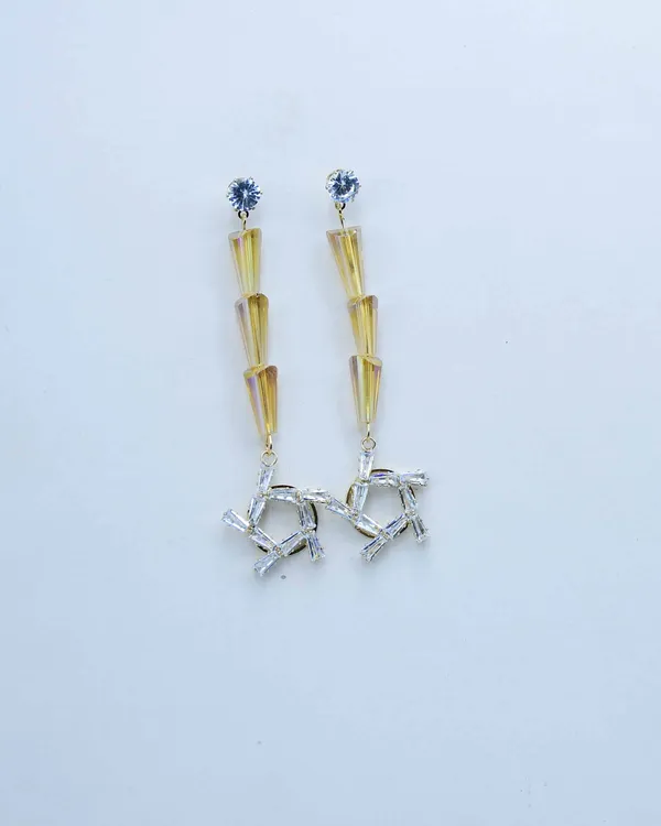 Amber_Crystal_Long_Drop_Earrings_for_Women_|_Gold_Plated_Geometric_Dangle_Earrings_|_Elegant_Party_&_Wedding_Jewelry