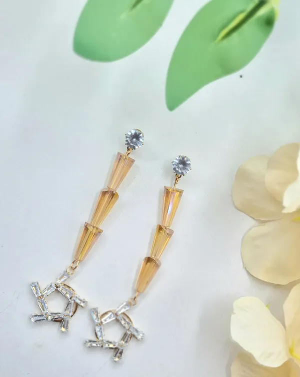 Amber_Crystal_Long_Drop_Earrings_for_Women_|_Gold_Plated_Geometric_Dangle_Earrings_|_Elegant_Party_&_Wedding_Jewelry