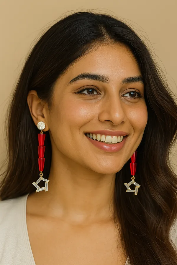 Amber_Crystal_Long_Drop_Earrings_for_Women_|_Gold_Plated_Geometric_Dangle_Earrings_|_Elegant_Party_&_Wedding_Jewelry