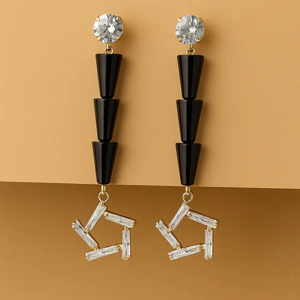 Amber_Crystal_Long_Drop_Earrings_for_Women_|_Gold_Plated_Geometric_Dangle_Earrings_|_Elegant_Party_&_Wedding_Jewelry