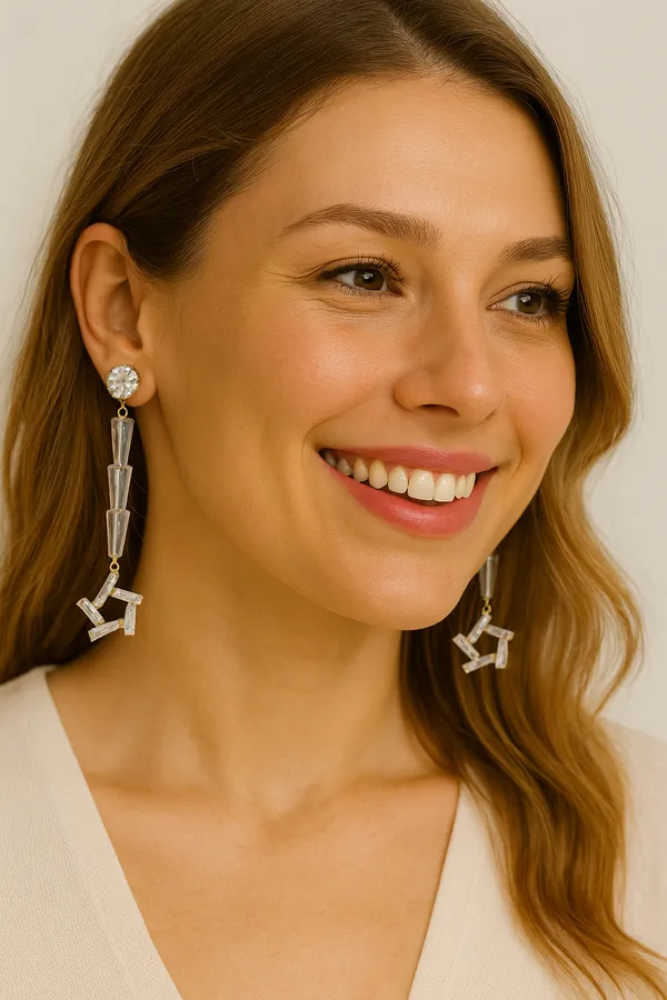 Amber_Crystal_Long_Drop_Earrings_for_Women_|_Gold_Plated_Geometric_Dangle_Earrings_|_Elegant_Party_&_Wedding_Jewelry