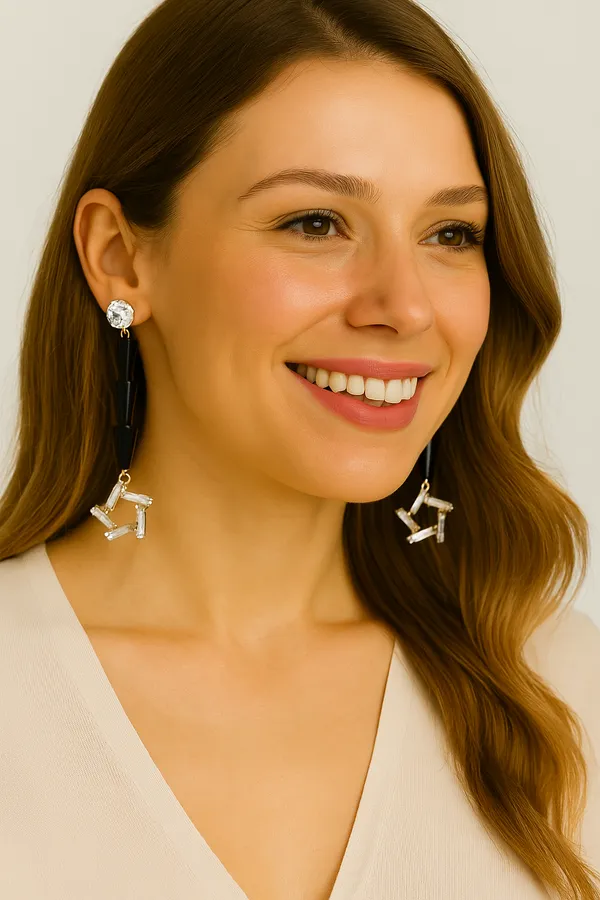 Amber_Crystal_Long_Drop_Earrings_for_Women_|_Gold_Plated_Geometric_Dangle_Earrings_|_Elegant_Party_&_Wedding_Jewelry