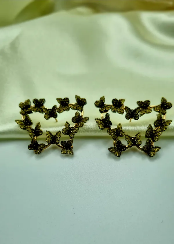 Delicate_Gold_Butterfly_Earrings_Brass,_Alloy_Stud_Earring