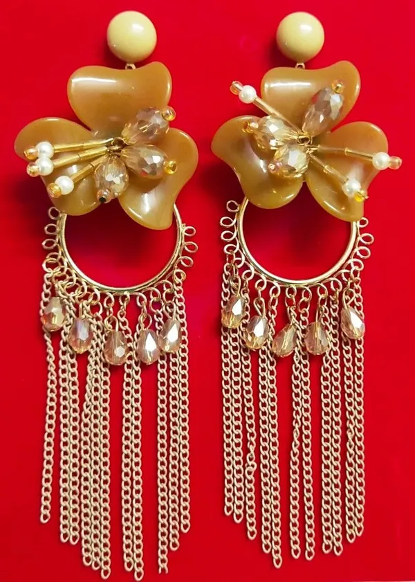 Tassel_Earrings_for_women_/girls_perfect_for_Any_outfit_Brass_Drops_&_Danglers_Crystal_Brass,_Crystal_Drops_&_Danglers