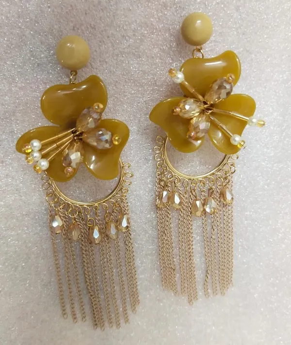 Tassel_Earrings_for_women_/girls_perfect_for_Any_outfit_Brass_Drops_&_Danglers_Crystal_Brass,_Crystal_Drops_&_Danglers