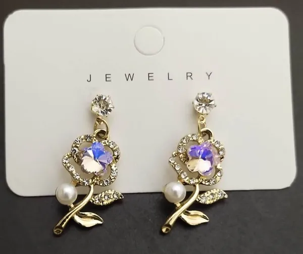 Drop_Earrings_With_Rhinestones_And_Faux_Pearls,_Zinc_Alloy_Dangle_Earrings_Cubic_Zirconia_Alloy_Drops_&_Danglers