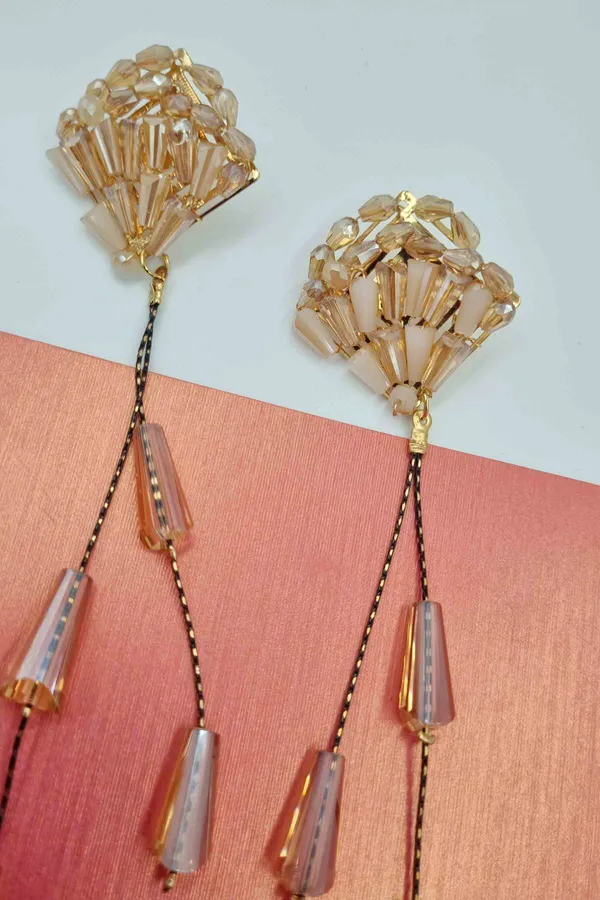 New_design_bead_earrings_perfect_for_everyday_and_any_outfit_Crystal_Crystal,_Brass_Drops_&_Danglers,_Earring_Set,_Chandbali_Earring,_Rhinestone_Studs