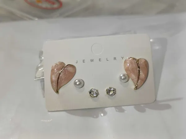Trendy_Black_Heart,_Pearl_&_Stone_Stud_Earrings_Combo_Set_for_Women_Cubic_Zirconia_Brass_Stud_Earring
