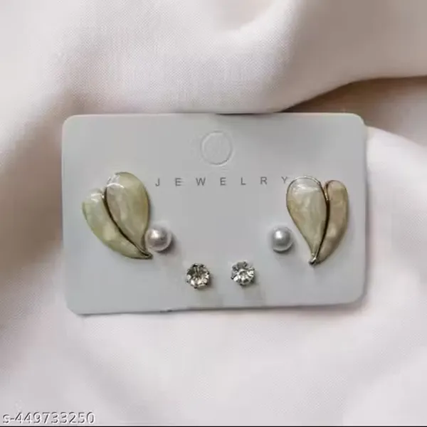 Trendy_Black_Heart,_Pearl_&_Stone_Stud_Earrings_Combo_Set_for_Women_Cubic_Zirconia_Brass_Stud_Earring