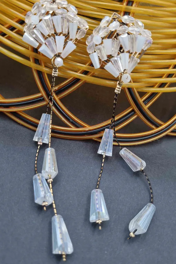 New_design_bead_earrings_perfect_for_everyday_and_any_outfit_Crystal_Brass_Drops_&_Danglers