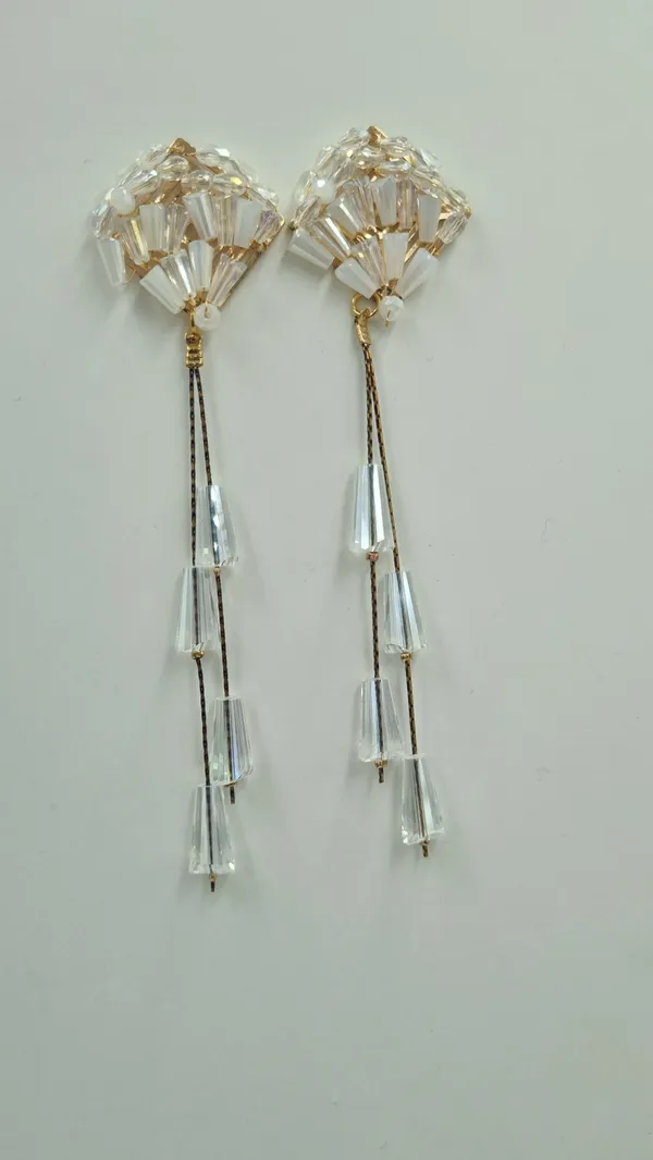 New_design_bead_earrings_perfect_for_everyday_and_any_outfit_Crystal_Brass_Drops_&_Danglers