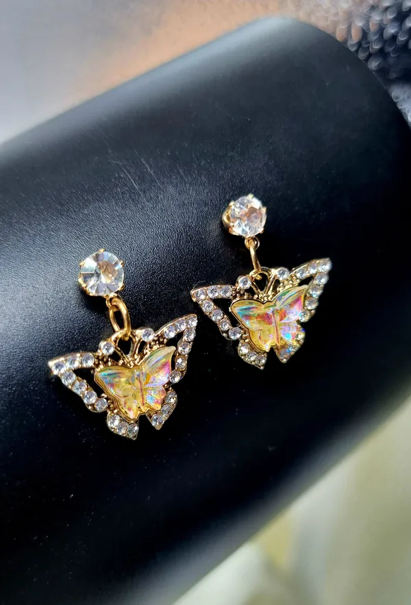 Sparkling_rhinestones_Butterfly_Earrings_in_various_color_Cubic_Zirconia,_Crystal_Brass,_Copper_Drops_&_Danglers