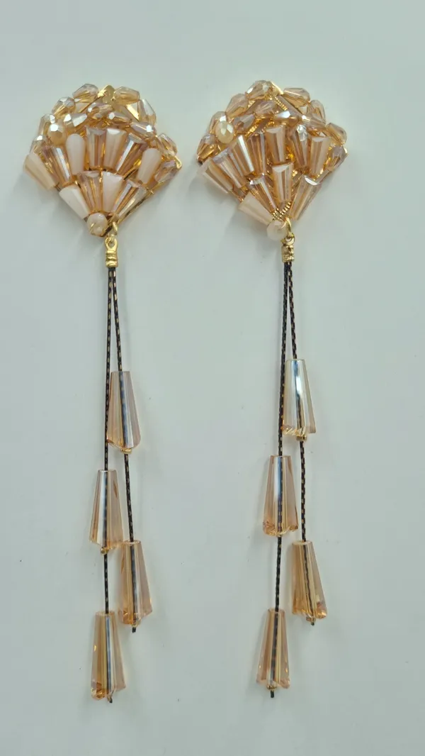 New_design_bead_earrings_perfect_for_everyday_and_any_outfit_Crystal_Brass_Drops_&_Danglers
