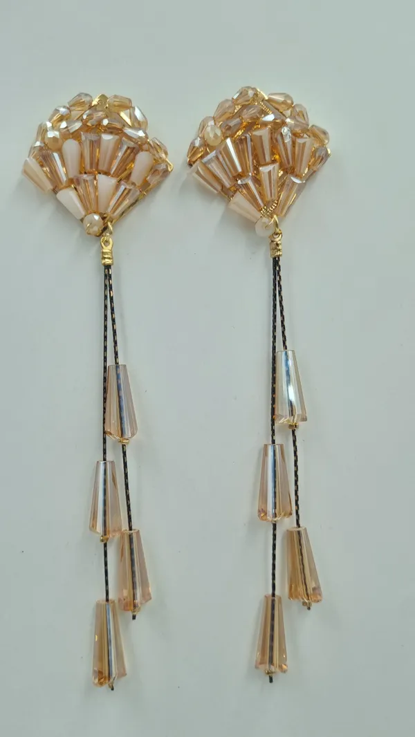 New_design_bead_earrings_perfect_for_everyday_and_any_outfit_Crystal_Brass_Drops_&_Danglers
