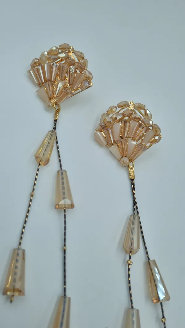 New_design_bead_earrings_perfect_for_everyday_and_any_outfit_Crystal_Brass_Drops_&_Danglers