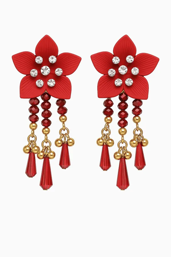 Elegant_Flower_Earrings_with_Gold_Accents_Cubic_Zirconia_Brass_Drops_&_Danglers
