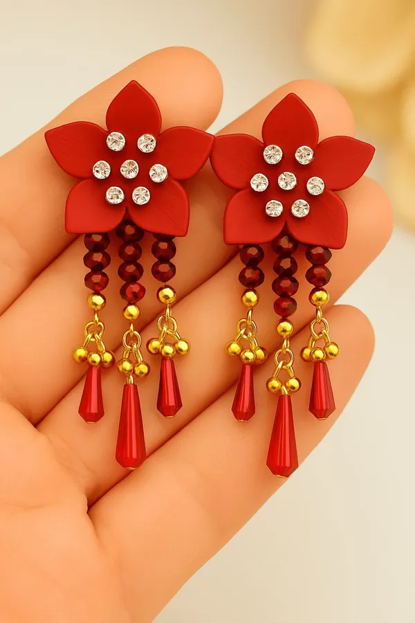 Elegant_Flower_Earrings_with_Gold_Accents_Cubic_Zirconia_Brass_Drops_&_Danglers