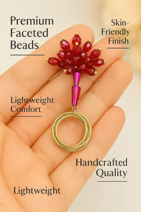 Trendy_new_design_Textured_Hoop_and_Stud_Earring_Set_Crystal_Copper_Crystal_Hoop_Earring