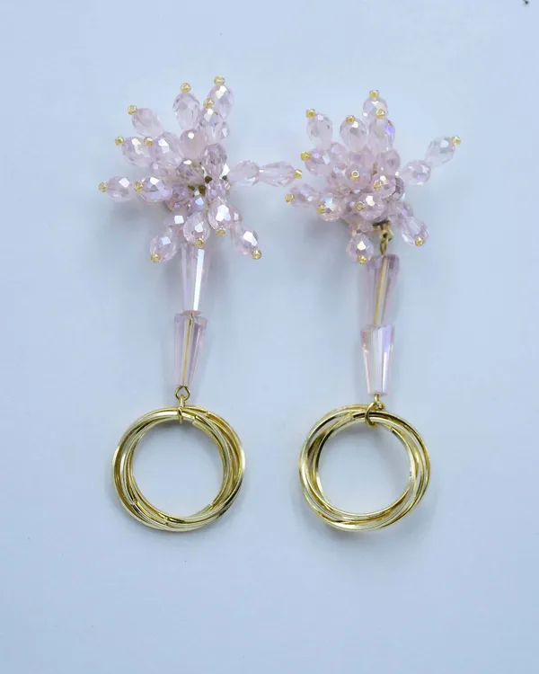 Trendy_new_design_Textured_Hoop_and_Stud_Earring_Set_Crystal_Copper,_Crystal_Hoop_Earring