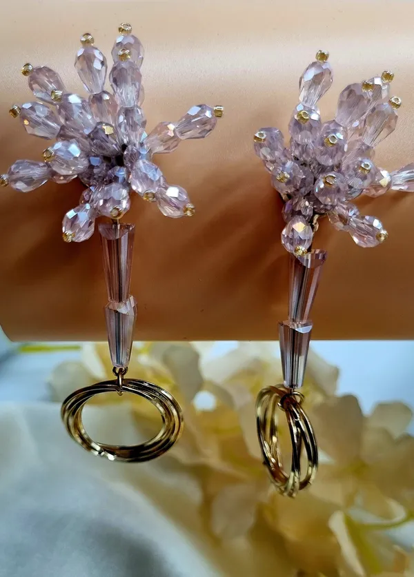 Trendy_new_design_Textured_Hoop_and_Stud_Earring_Set_Crystal_Copper,_Crystal_Hoop_Earring