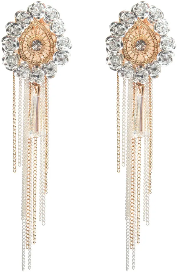 Alluring_Drop_Earrings_with_Delicate_Gold_Chains_and_Tassels_Crystal_Alloy_Drops_&_Danglers,_Hoop_Earring