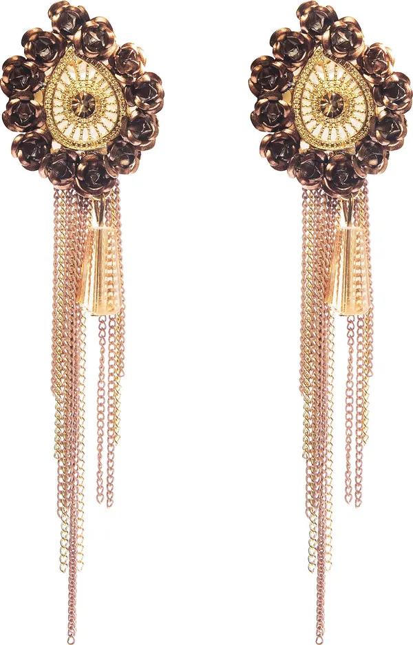 Alluring_Drop_Earrings_with_Delicate_Gold_Chains_and_Tassels_Crystal_Alloy_Drops_&_Danglers,_Hoop_Earring