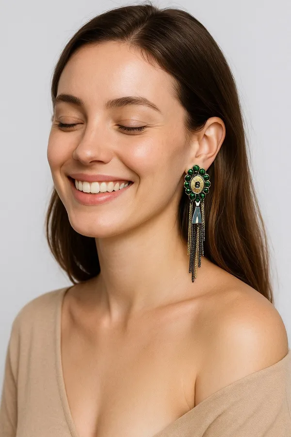 Alluring_Drop_Earrings_with_Delicate_Gold_Chains_and_Tassels_Crystal_Alloy_Drops_&_Danglers,_Hoop_Earring