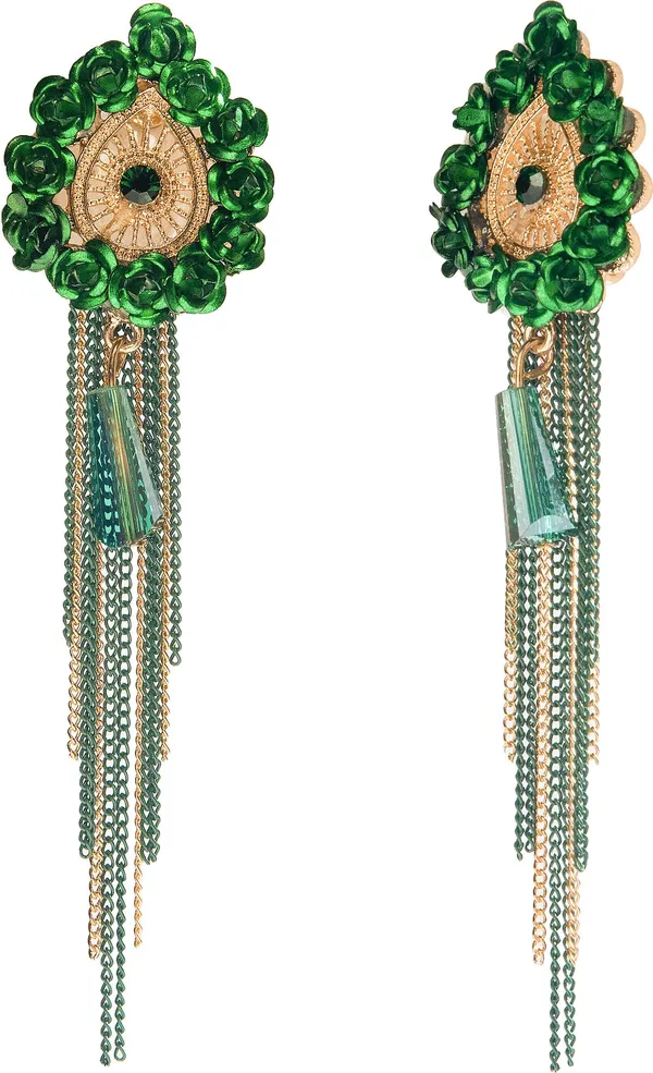 Alluring_Drop_Earrings_with_Delicate_Gold_Chains_and_Tassels_Crystal_Alloy_Drops_&_Danglers,_Hoop_Earring
