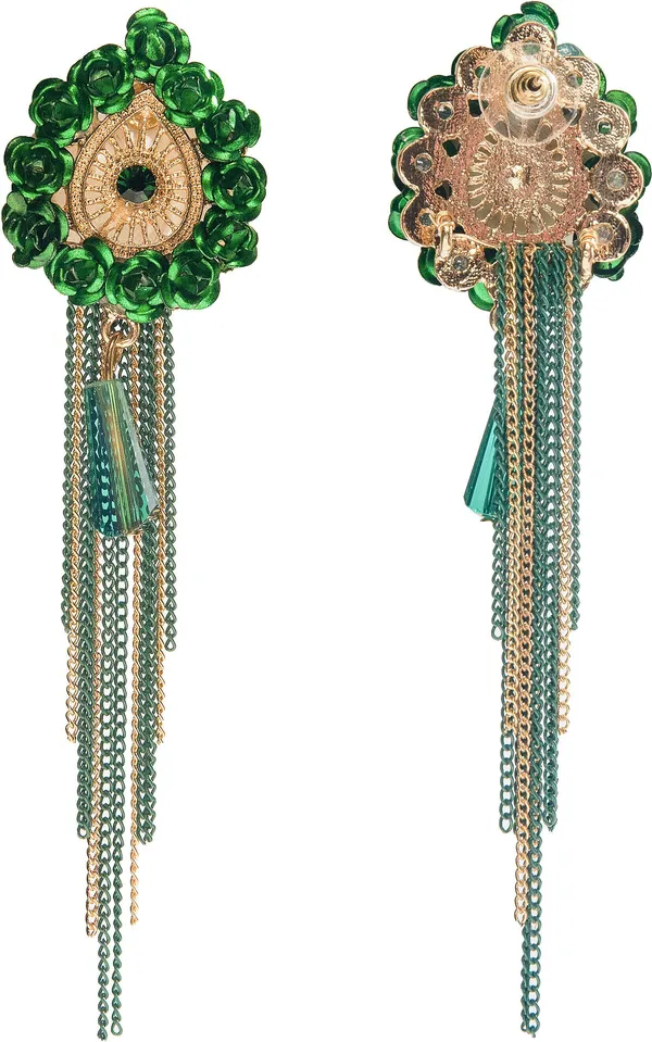 Alluring_Drop_Earrings_with_Delicate_Gold_Chains_and_Tassels_Crystal_Alloy_Drops_&_Danglers,_Hoop_Earring
