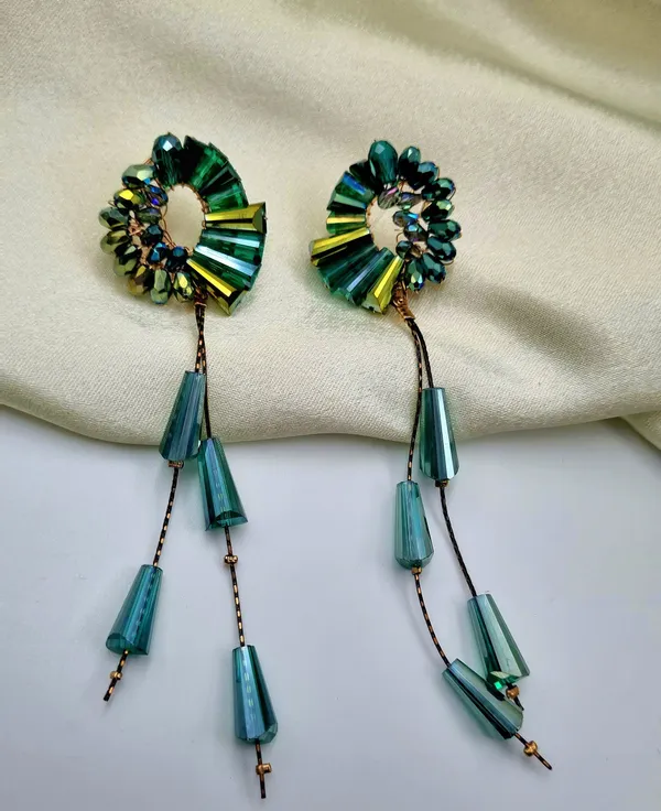 New_design_bead_earrings_perfect_for_everyday_and_any_outfit_Crystal_Brass,_Copper_Drops_&_Danglers,_Hoop_Earring,_Jhumki_Earring,_Tassel_Earring