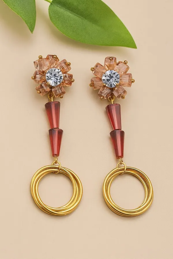 Radiant_Blossoms:_Exquisite_Statement_Earrings_Cubic_Zirconia,_Crystal_Copper,_Crystal,_Glass_Tassel_Earring