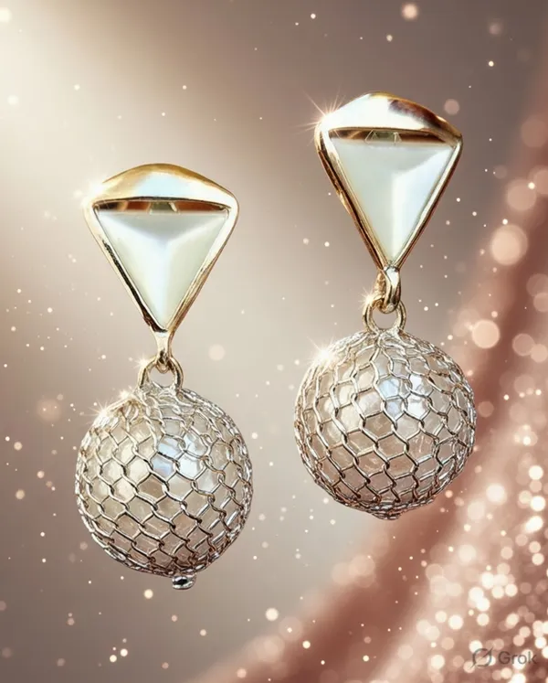 Elegant_Gold_Plated_Pearl_Drop_Earrings_for_Women_|_Triangle_Stud_with_Designer_Ball_Dangle_|_Party_&_Wedding_Fashion_Jewellery