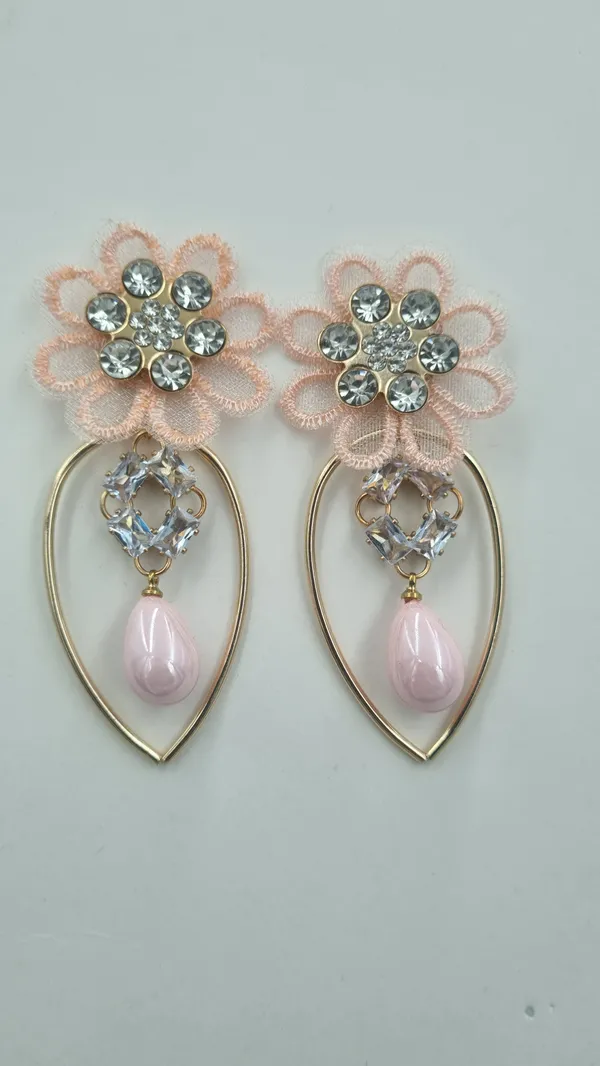 Floral_Crystal_Hoop_Drop_Earrings_for_Women_|_Black_Lace_Flower_Stud_with_Teardrop_Pearl_|_Statement_Party_Wear_Fashion_Jewelry