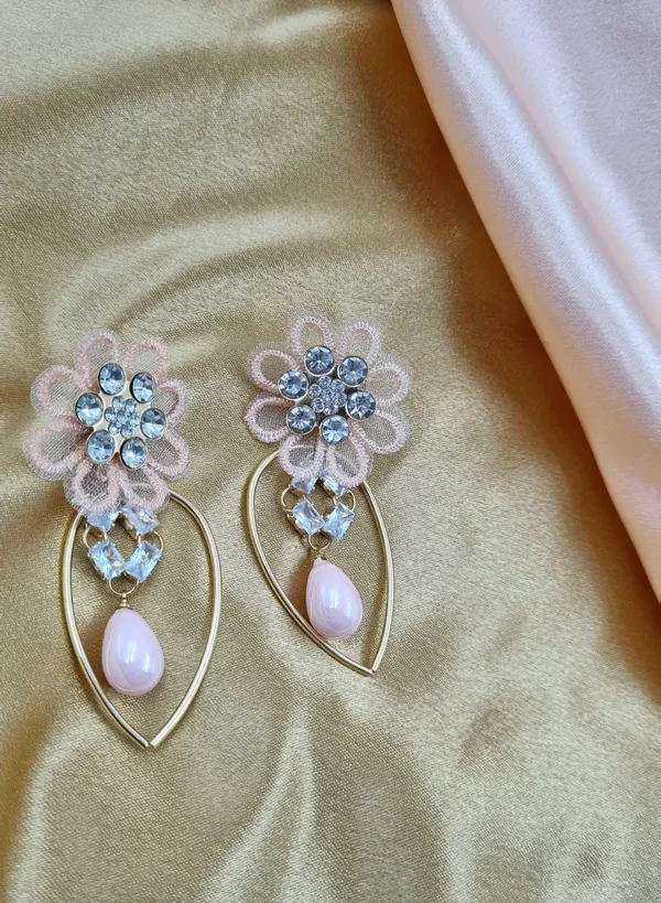 Floral_Crystal_Hoop_Drop_Earrings_for_Women_|_Black_Lace_Flower_Stud_with_Teardrop_Pearl_|_Statement_Party_Wear_Fashion_Jewelry