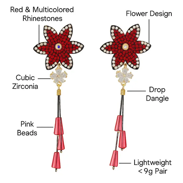 Red_Flower_Drop_Earrings