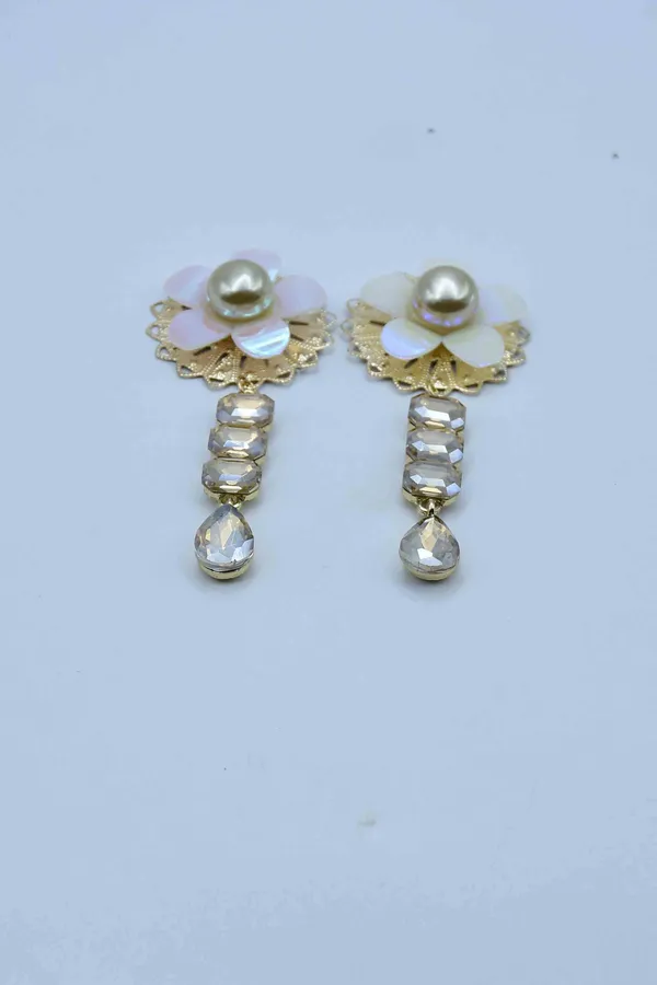 Red_Rhinestone_and_Pearl_Drop_Earrings_Crystal_Brass,_Crystal_Drops_&_Danglers,_Earring_Set