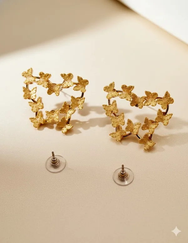 Delicate_Gold_Butterfly_Earrings_Brass,_Alloy_Stud_Earring