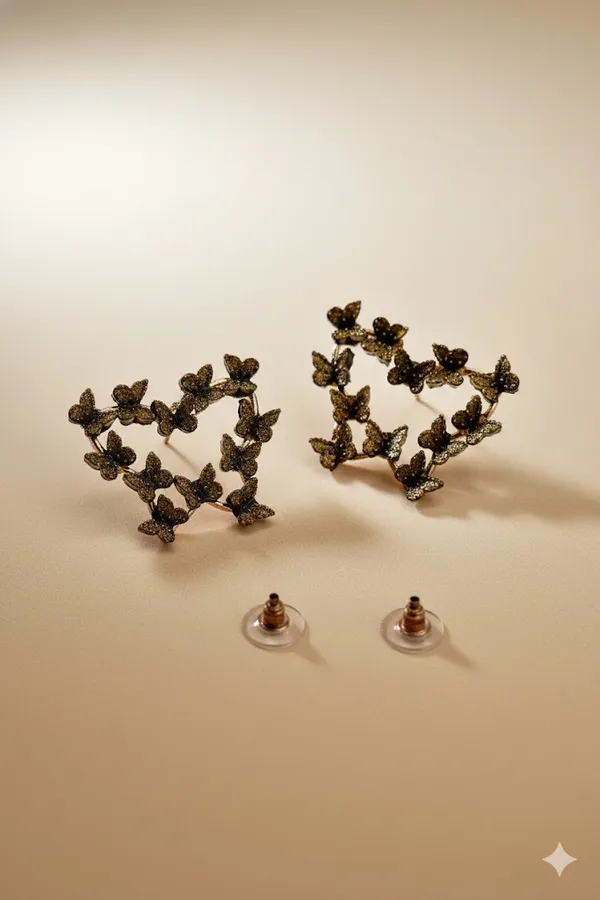 Delicate_Gold_Butterfly_Earrings_Brass,_Alloy_Stud_Earring