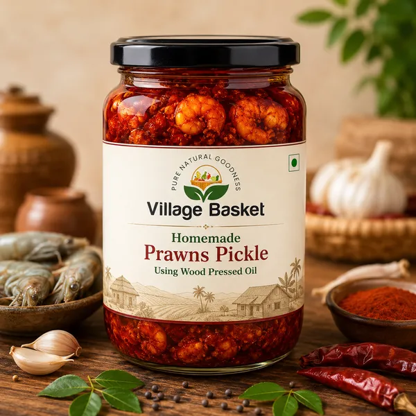 Homemade_Prawns_Pickle_Using_Wood_Pressed_Oil