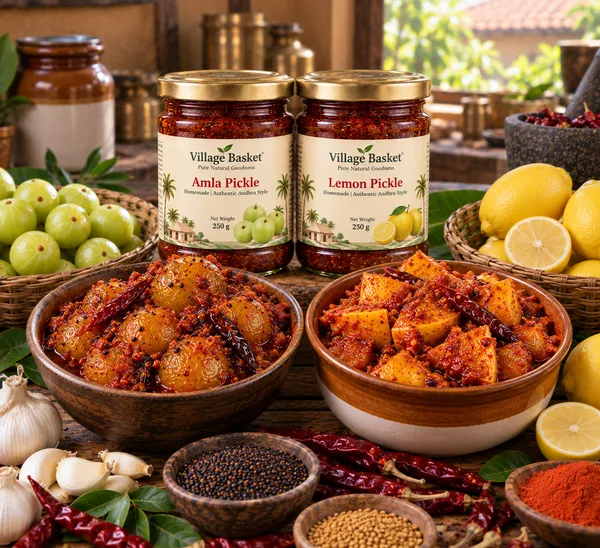 Combo_of_250gm_Homemade_Amla_and_Lemon_Pickle_using_Woodpressed_Oil