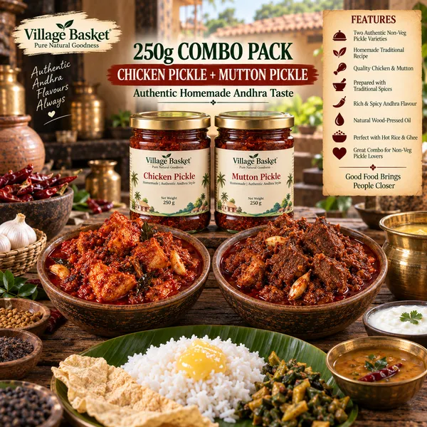 Combo_of_250gm_Homemade_Chicken_and_Mutton_Pickle_using_Woodpressed_Oil
