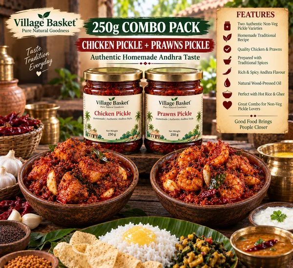 Combo_of_250gm_Homemade_Chicken_and_Prawns_Pickle_using_Woodpressed_Oil