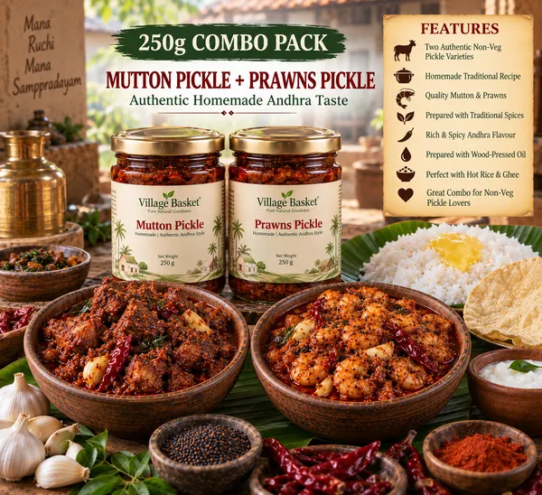 Combo_of_250gm_Homemade_Mutton_and_Prawns_Pickle_using_Woodpressed_Oil