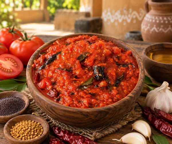 Homemade_Tomato_Pickle_Using_Woodpressed_Oil