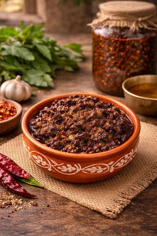 Homemade_Gongura_Pickle_Using_Wood_Pressed_Oil