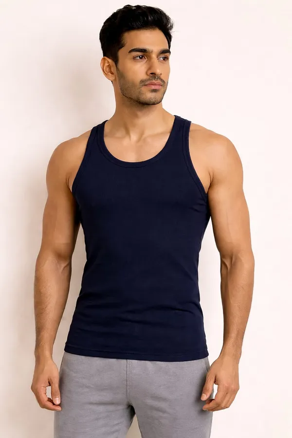 Navy_And_White_Slim_Fit_Ribbed_Plain_Cotton_Vest_For_Men_Combo_Set_Pack_Of_2