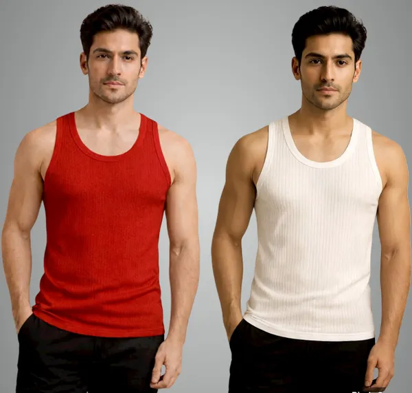 White_And_Red_Parker_Premium_Super_Combed_Cotton_Vest_For_Men_Pack_Of_2